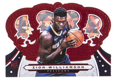 2019/20 Panini Crown Royale #19 Zion Williamson Crystal Red Parallel Die-Cut Rookie Card (#40/49)